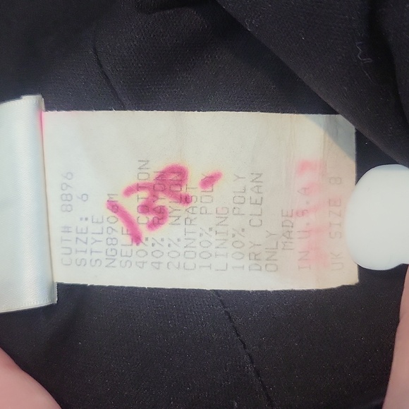 Vtg TADASHI Black Lace Mesh Over Nude Strapless Cocktail Midi Dress - Picture 4 of 14